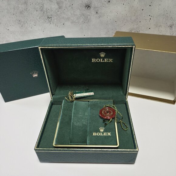 VTG Rolex Watch Boxes Outer & Inner BOX ONLY 80's Green & Gold ***No Watch!*** - Picture 1 of 14